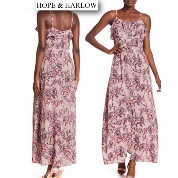 Hope & Harlow Dresses & Skirts - HOPE & HARLOW Bazaar Floral Maxi Dress  |  Size 6